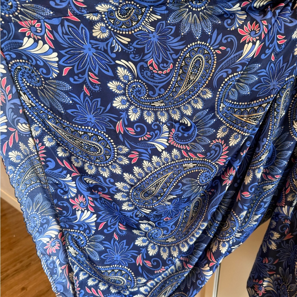 Blue and Purple Asymmetrical V-Neck Jumpsuit - Picture 3 of 3